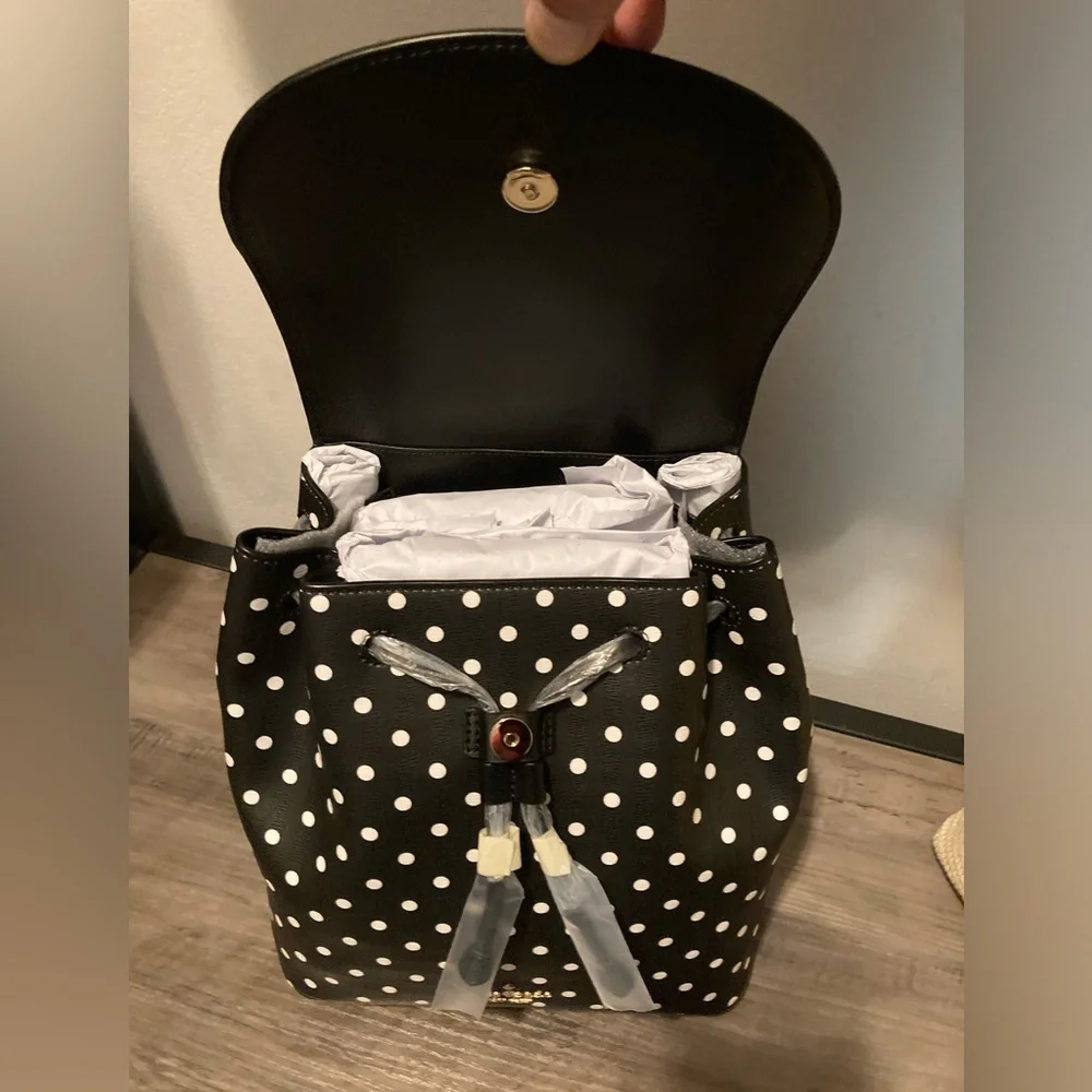 Disney x Kate Spade Minnie Mouse Ears Red Bow Black & White Polka Dot Back Pack